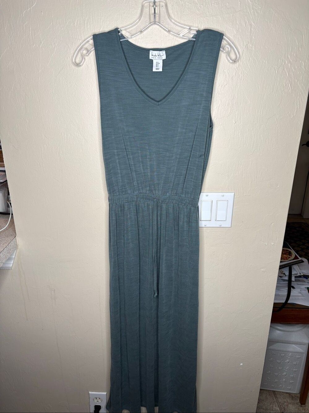 Nicole Miller New York Sage Green Sleeveless Maxi Dress Smalll-126